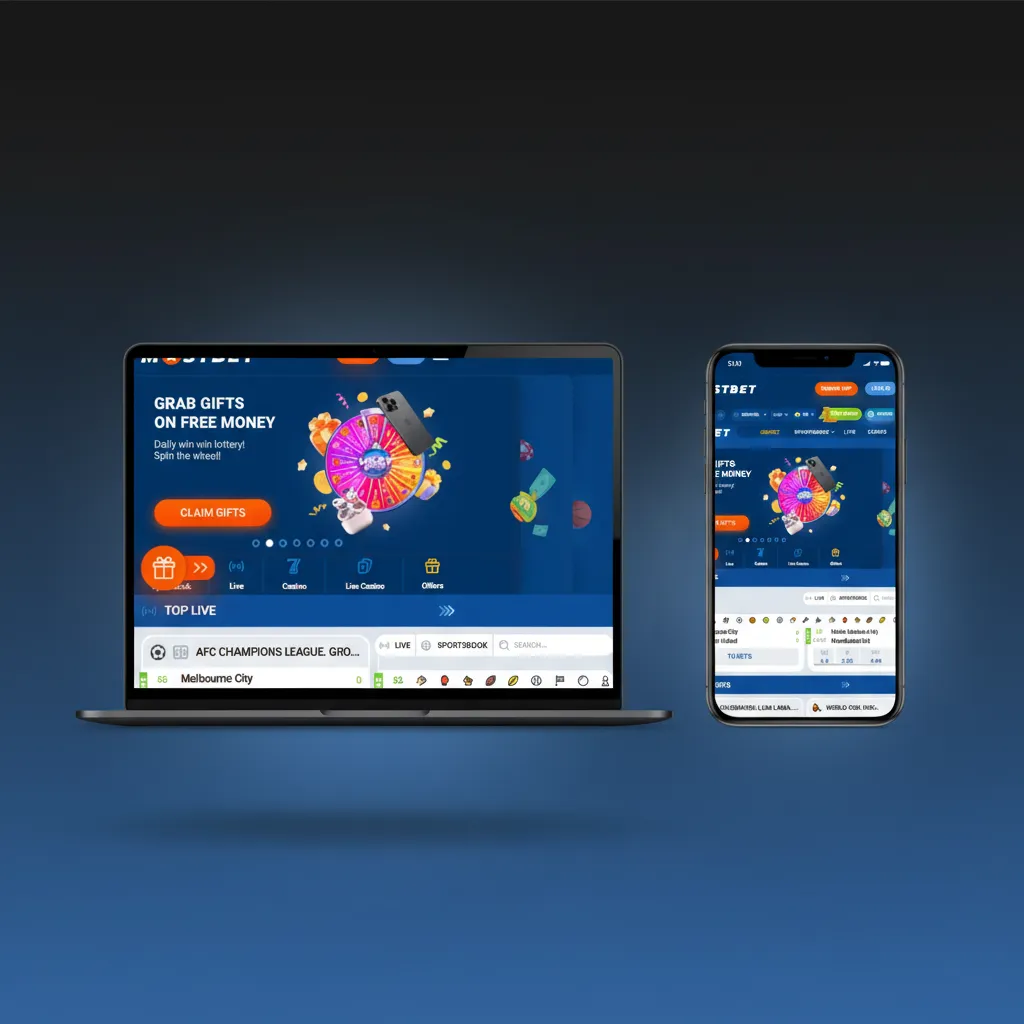 Clean Mostbet interface in India; top menu Sports, Live, Esports, Casino, Aviator, Promotions, Results, App, Support.
