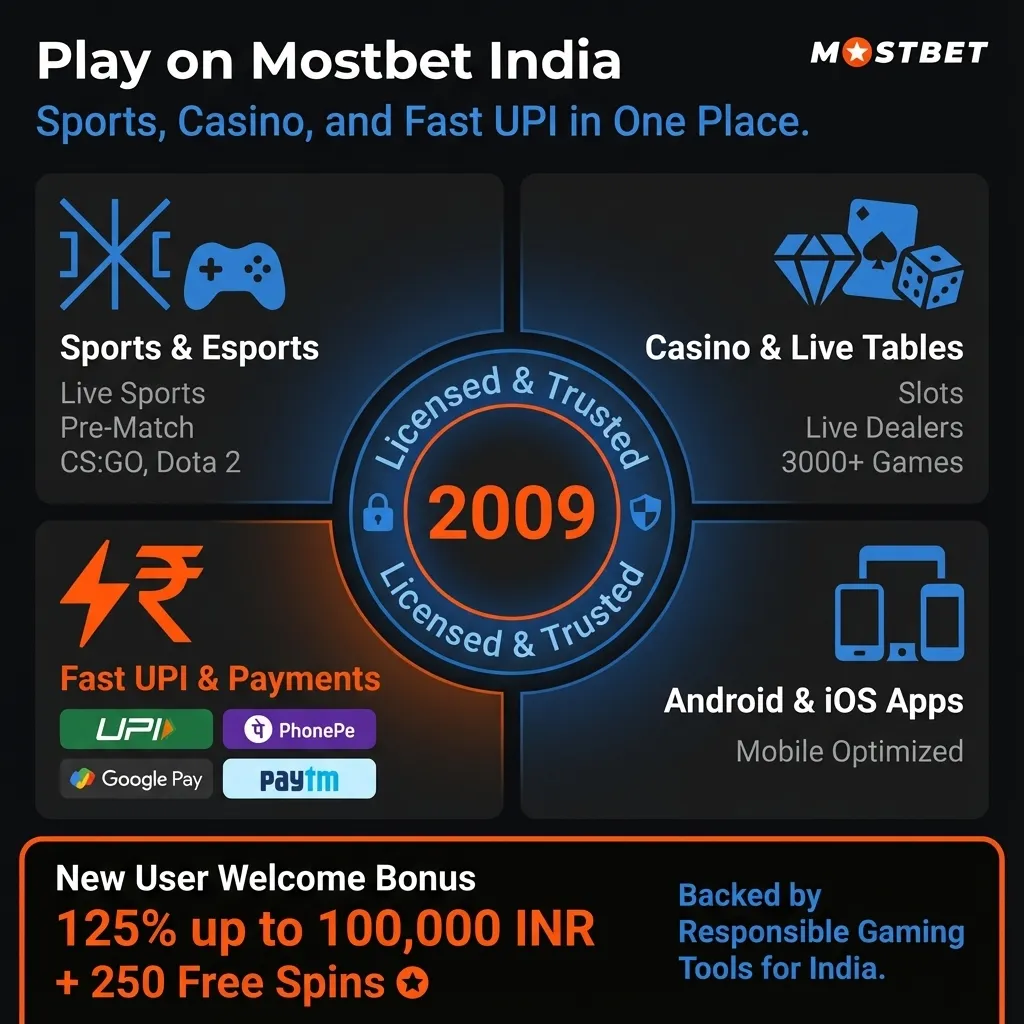 Mostbet India official site - licensed platform with welcome bonus and apps