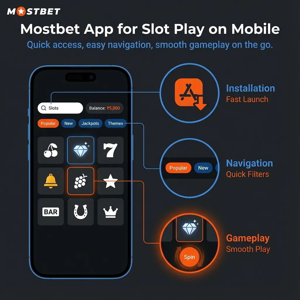 Mostbet mobile app features for slot players - easy navigation and fast launches