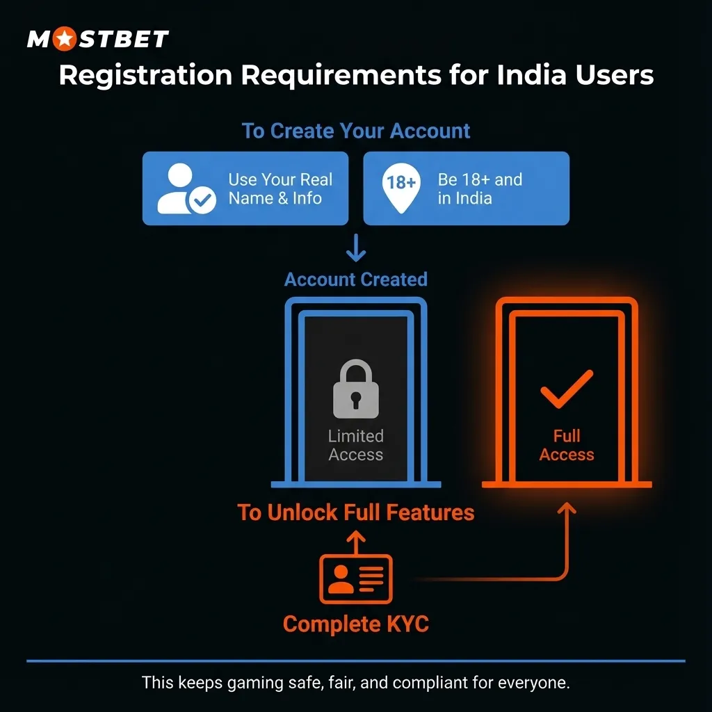 Mostbet registration requirements for Indian users - age and documents