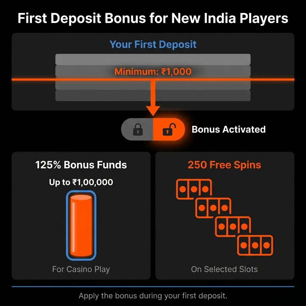 Mostbet first deposit bonus 125% up to ₹1,00,000 plus 250 free spins