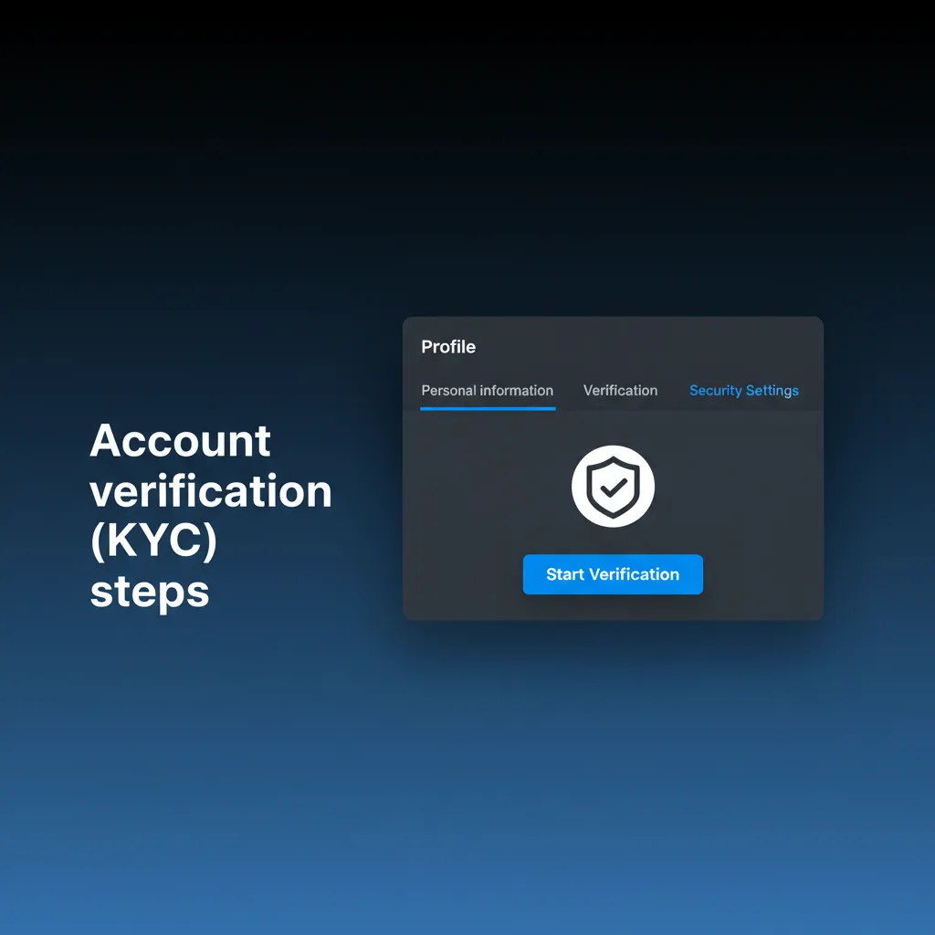 Indian KYC steps: profile info, phone OTP and email, upload PAN/Aadhaar/passport, address proof, review for withdrawals.