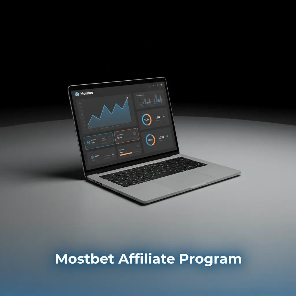 Mostbet Affiliate Program promo graphic with revenue share, hybrid deals, live stats, India-friendly payouts, manager support