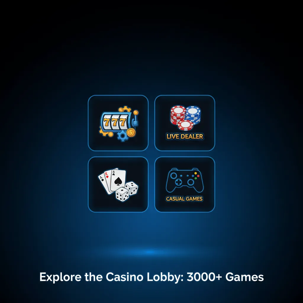 Casino lobby: 3000+ games—slots, live dealers, tables, Indian classics, crash, game shows, jackpots. INR & mobile.
