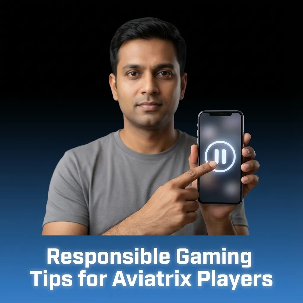 Infographic with responsible Aviatrix gaming tips: set rupee budget, use limits, learn in demo, avoid chasing losses, seek help if needed