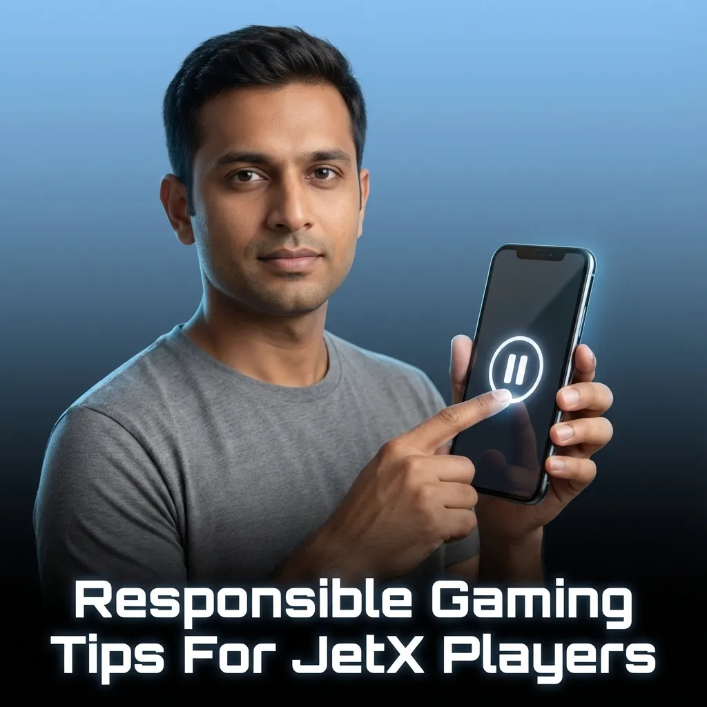 Infographic titled “Responsible Gaming Tips for JetX Players” with icons for budget, demo play, limits, breaks, and support.
