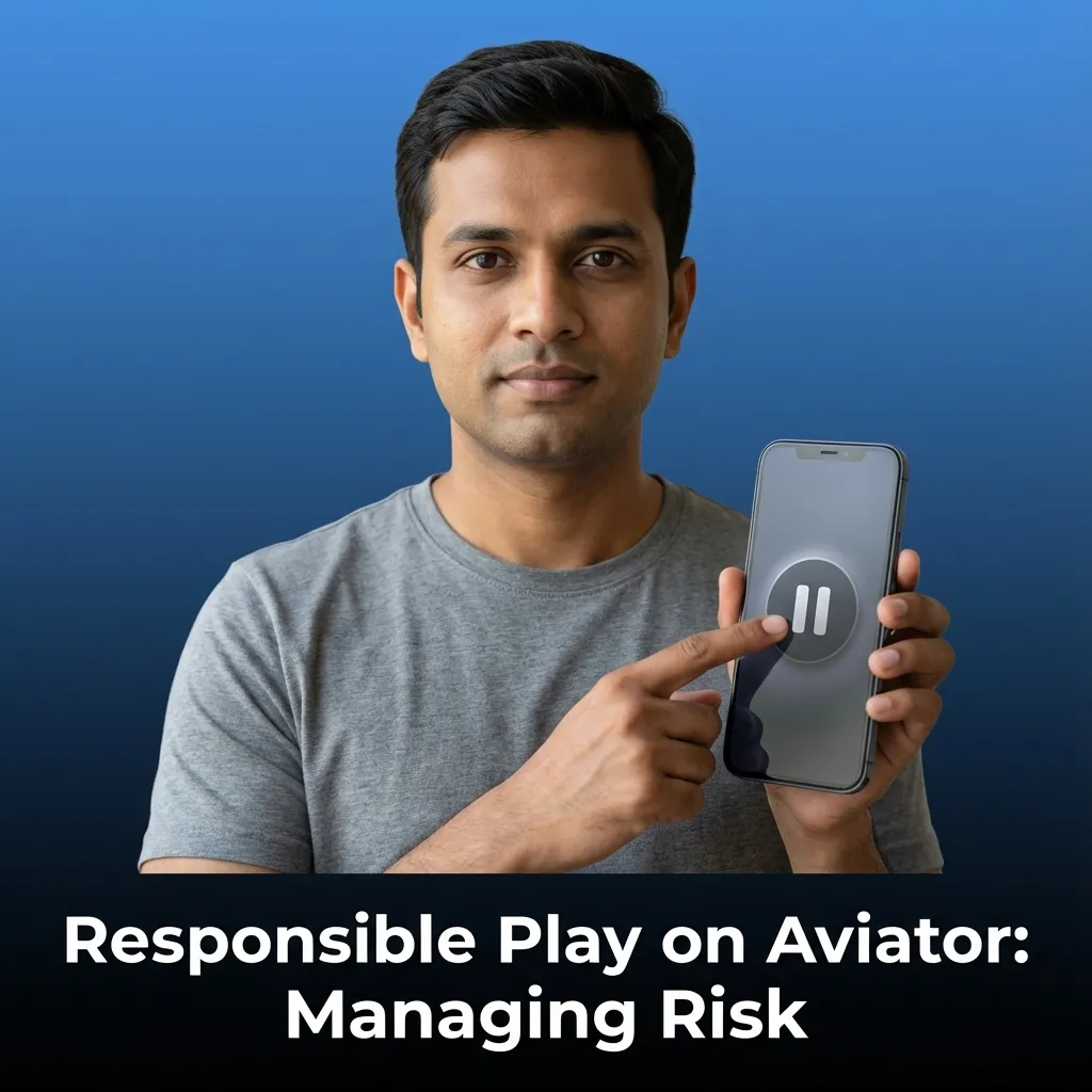 Illustration of Aviator game with budget limits, warning icons, and message to bet responsibly and avoid chasing losses