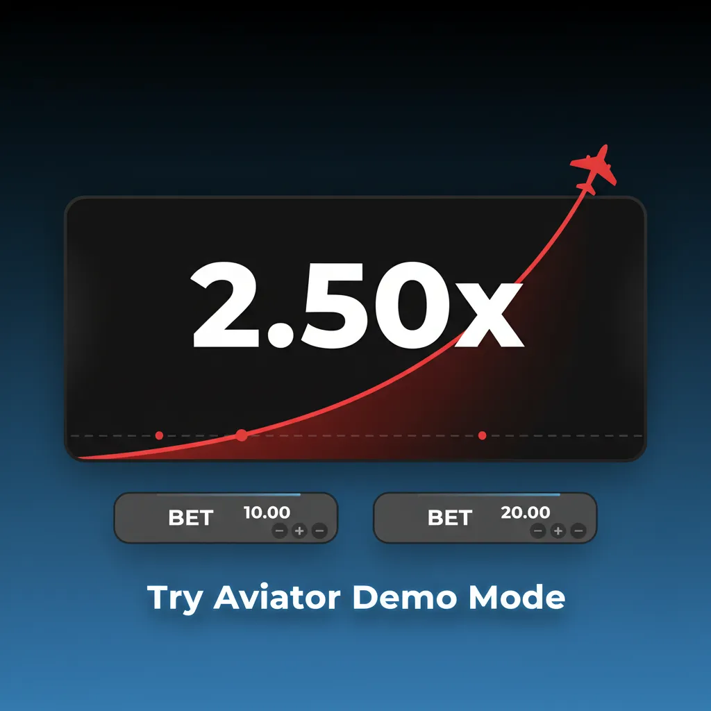 Aviator demo mode interface with virtual credits, Auto Bet, Auto Cashout, and round history for safe practice.