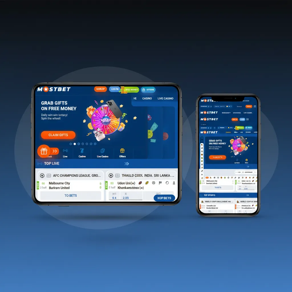 Mostbet India interface with clean layout; top nav: Sports, Live, Cricket, eSports, Casino, Live Casino, Promotions, Help.