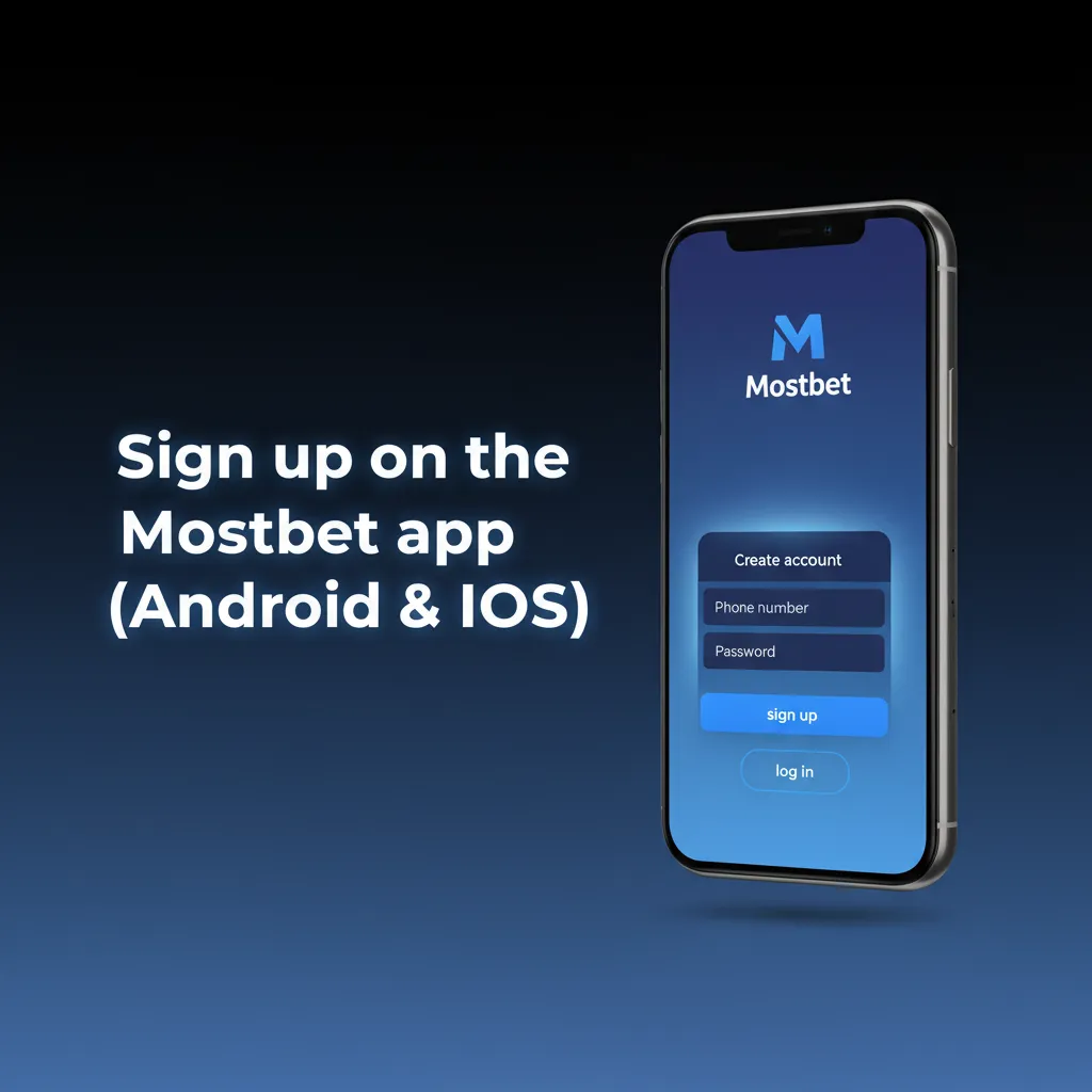 Mostbet app sign-up screen on Android/iOS with Create Account; Phone, Email, 1-Click, Social; INR, promo code; OTP 18+ check