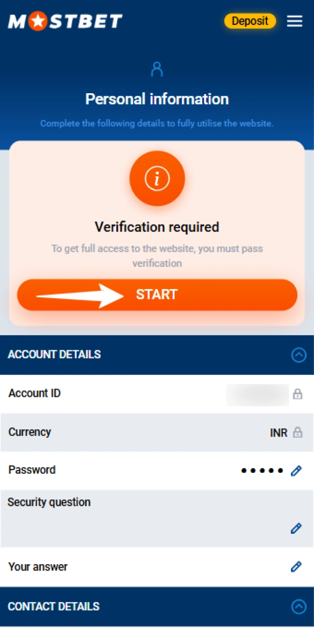 Verify your betting profile after finishing your mobile Mostbet App registration.