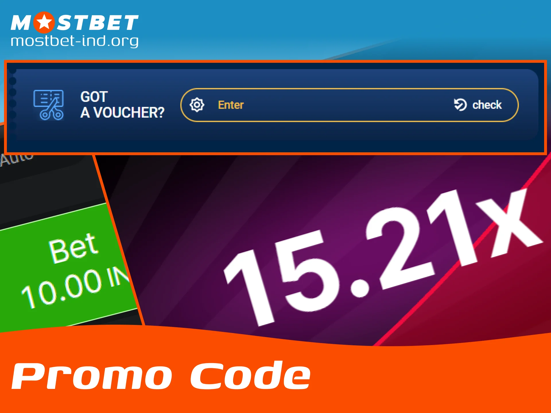 Apply a special promo code for the Aviator game on Mostbet.