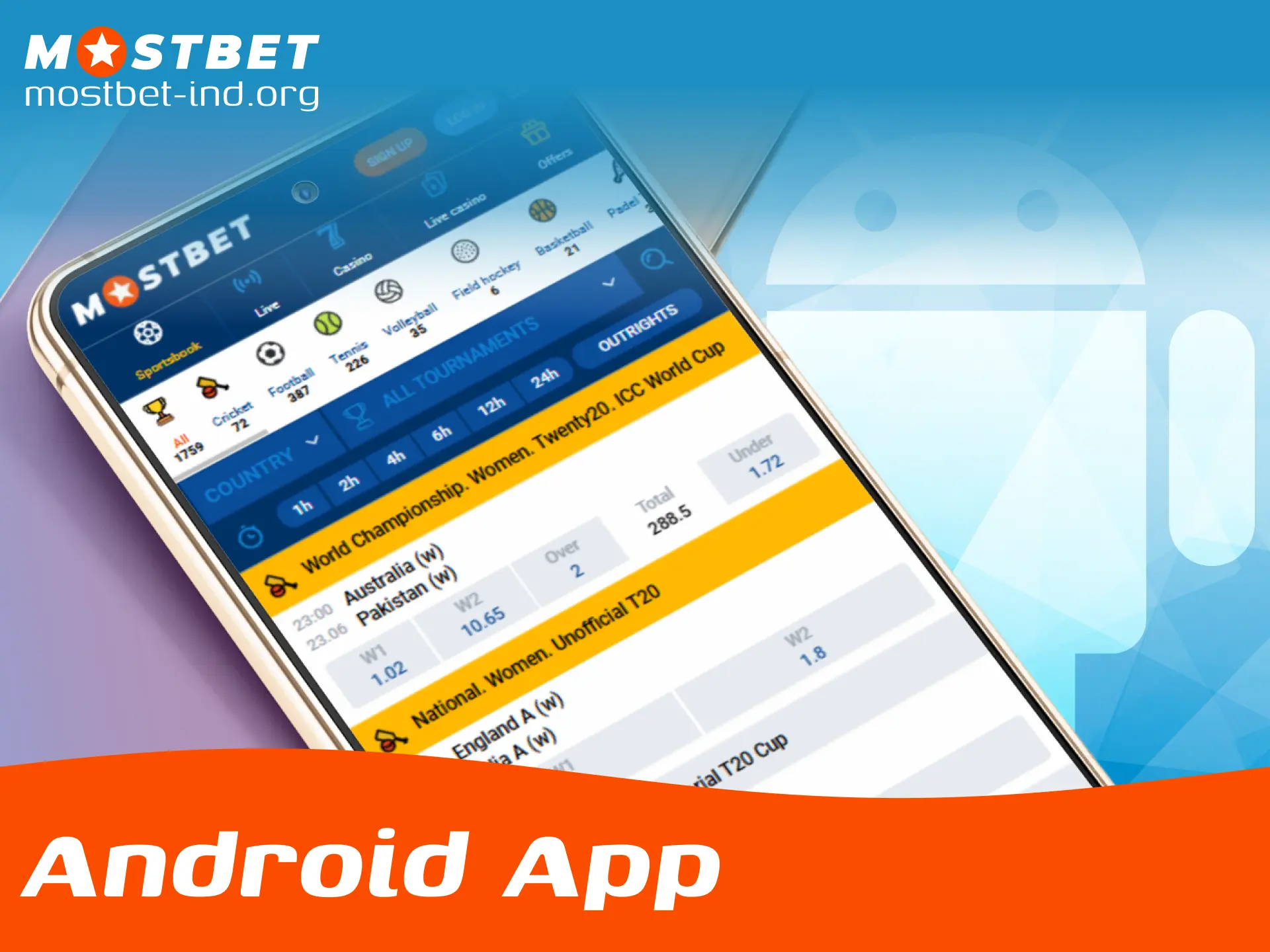 Download the mobile file to enjoy sports betting on Mostbet.