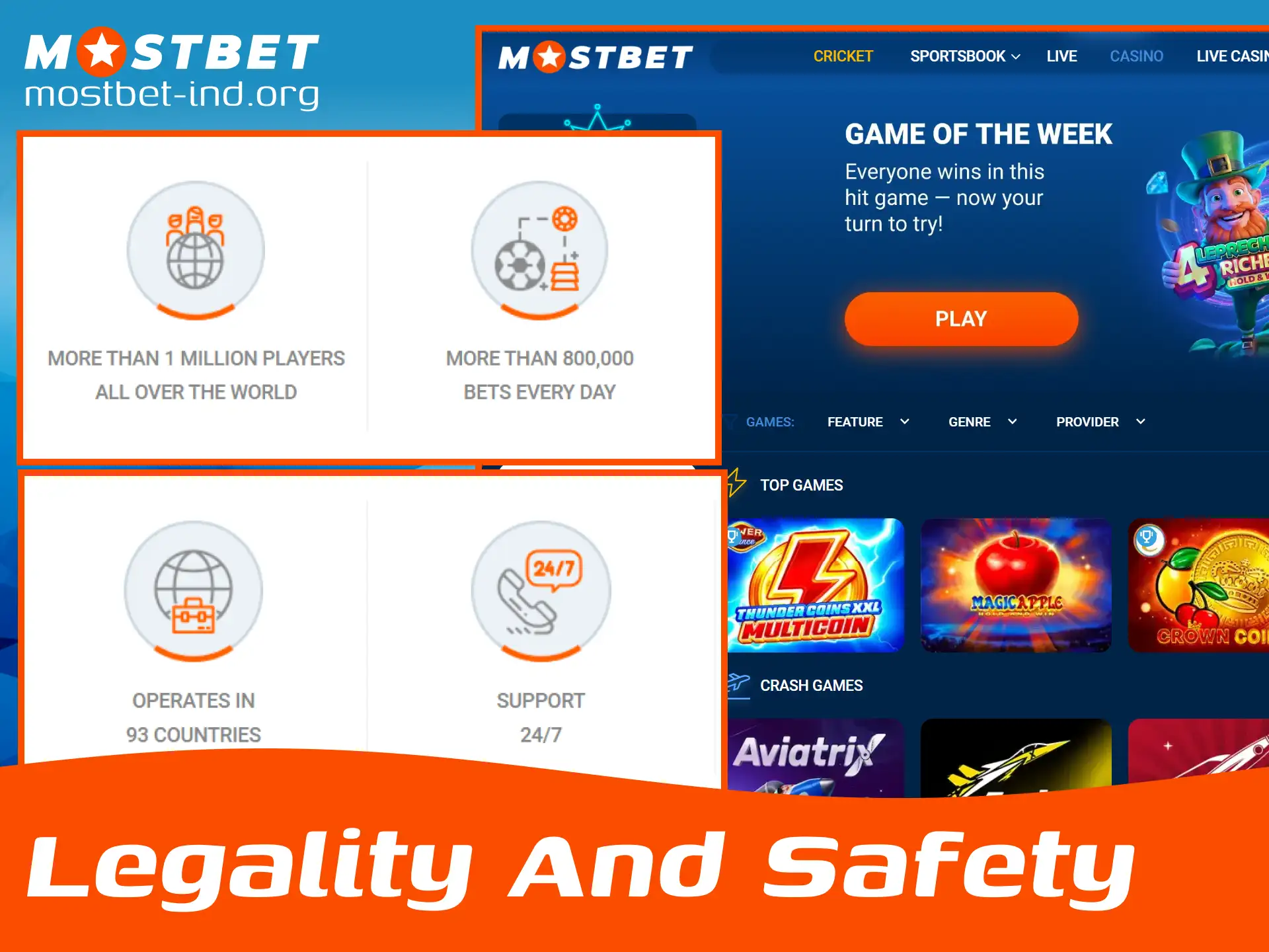 Learn about the legal safety standards of Mostbet online casino.