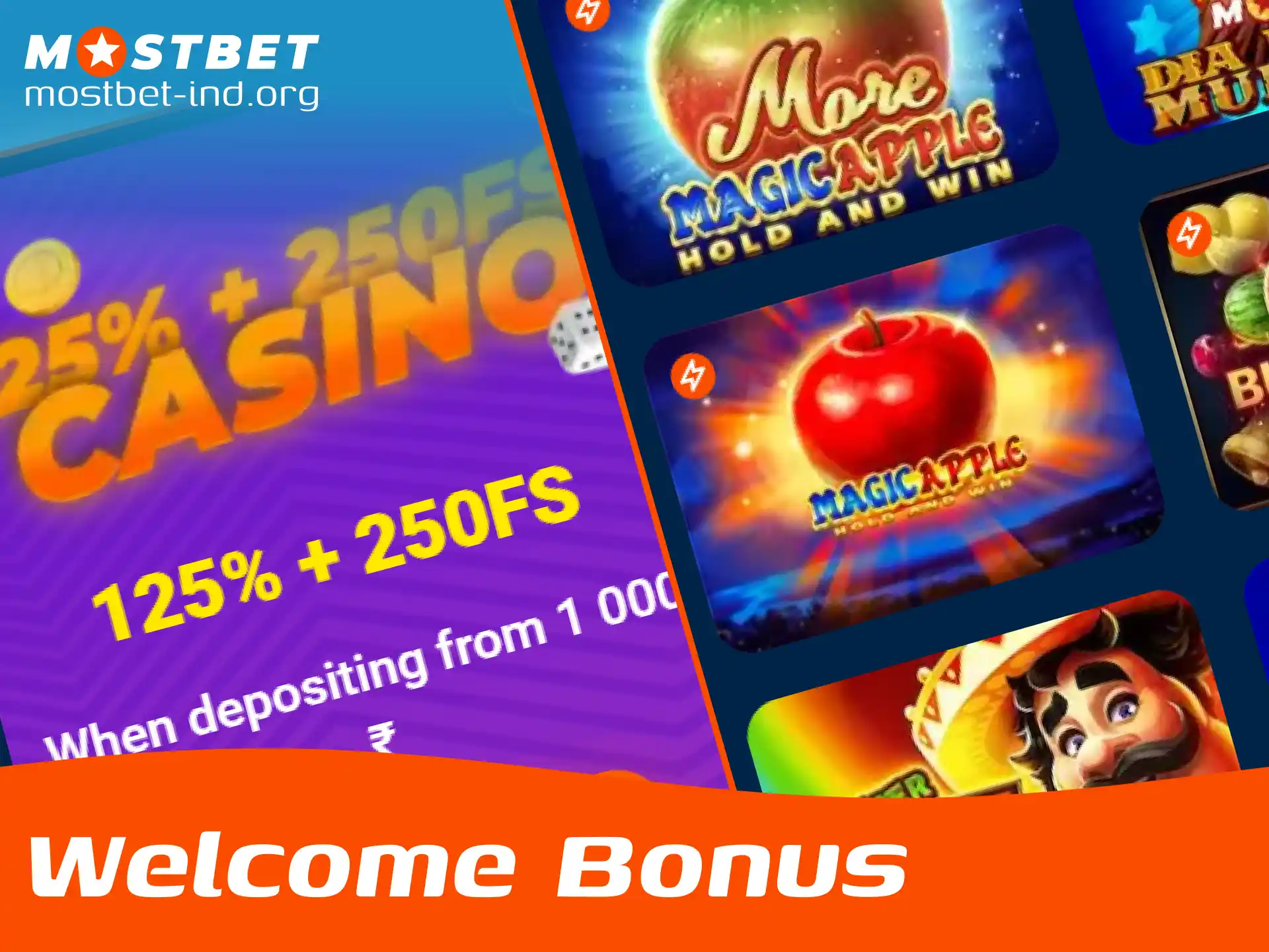 Claim a generous 125% welcome bonus at Mostbet online casino.