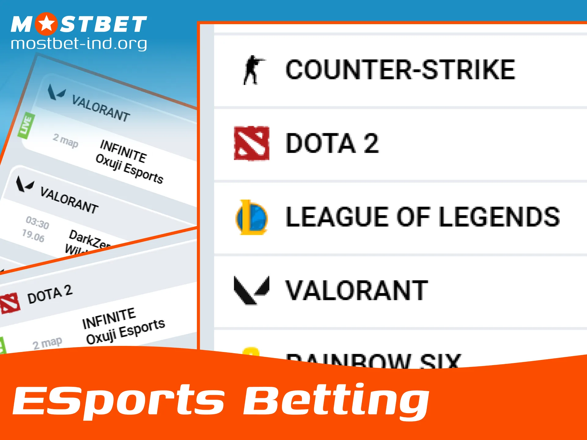 Explore a wide variety of competitive eSports betting markets available for Indian players on Mostbet.