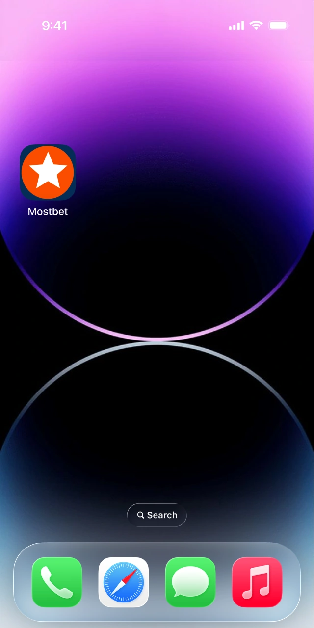 Launch the Mostbet iOS app to start online sports betting.