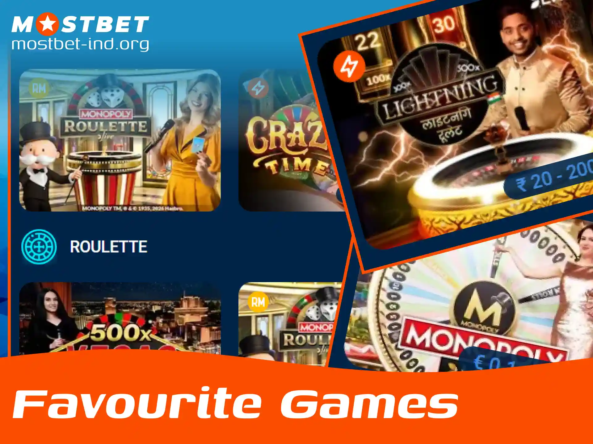 Discover your favorite titles from the wide pick of Mostbet live casino games.