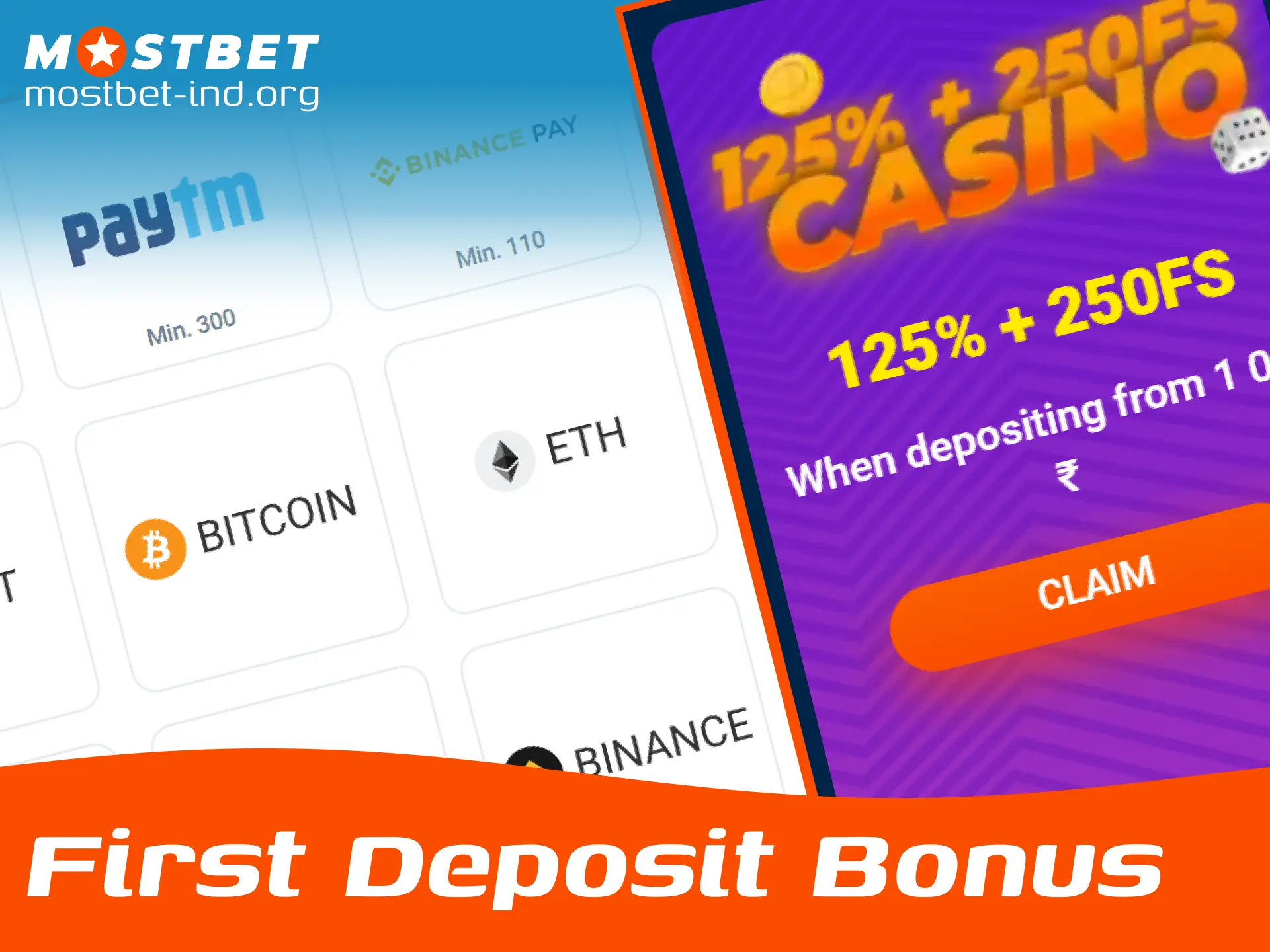 Claim a 125% first deposit bonus up to ₹1,00,000 plus 250 free spins at Mostbet.