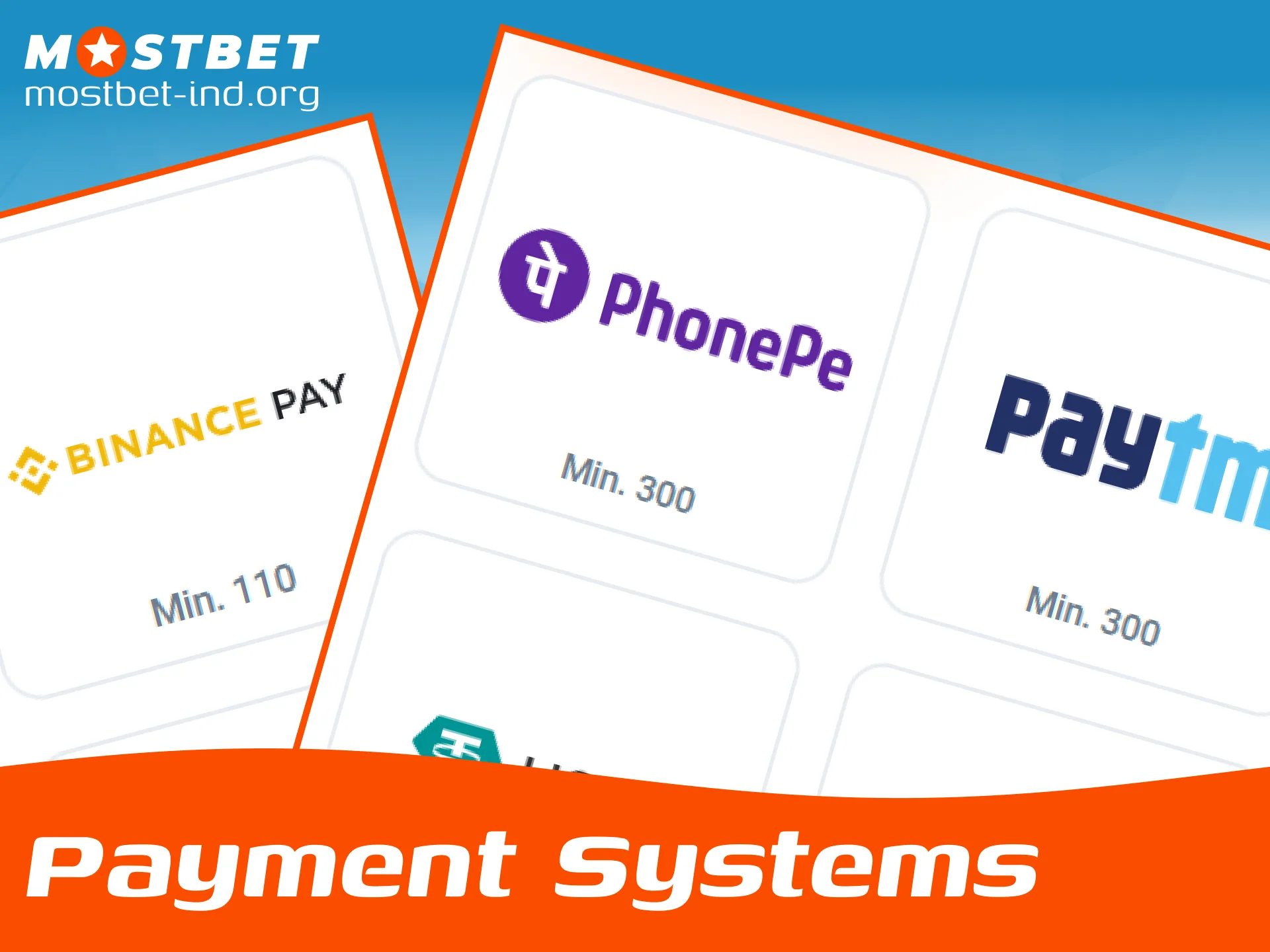 Choose from popular deposit options to easily add money to your Mostbet account.