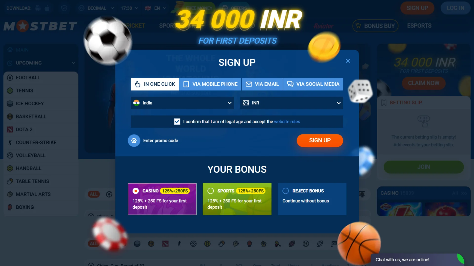 Register a new account on Mostbet India to unlock exclusive bonuses.