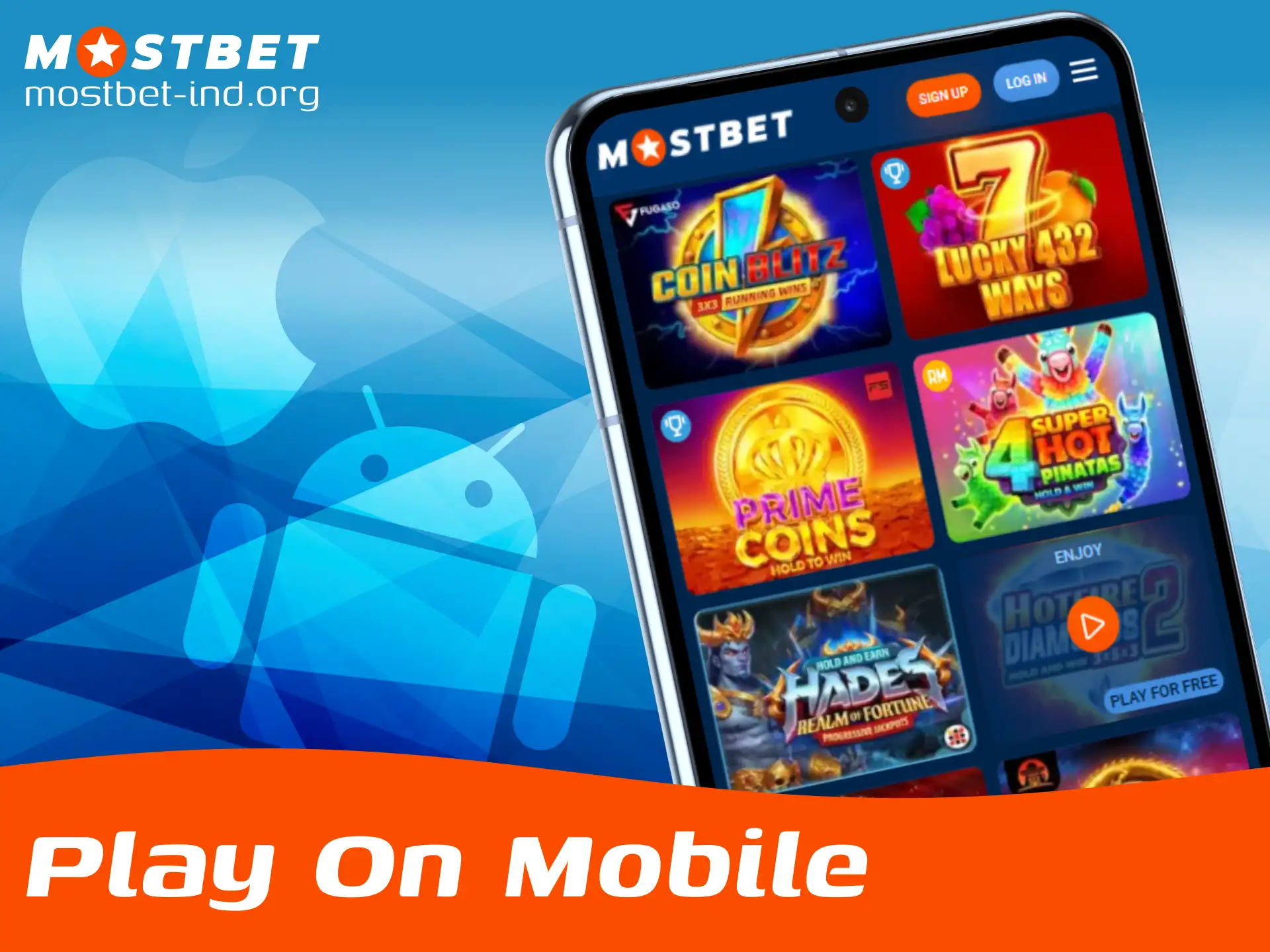 Download the mobile app to enjoy playing your favorite Mostbet slots.